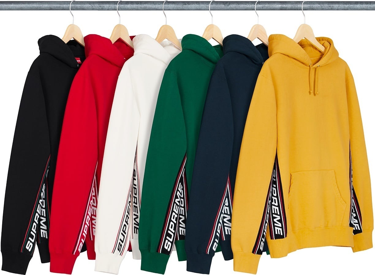 Text Rib Hooded Sweatshirt
